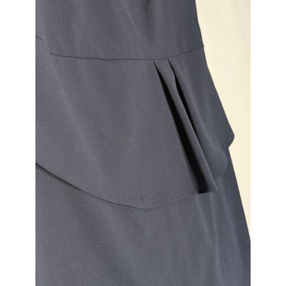 Elegant navy Peplum Work Dress with Bow Detail-size 6 ClassicStyle Office Twee - Picture 4 of 6